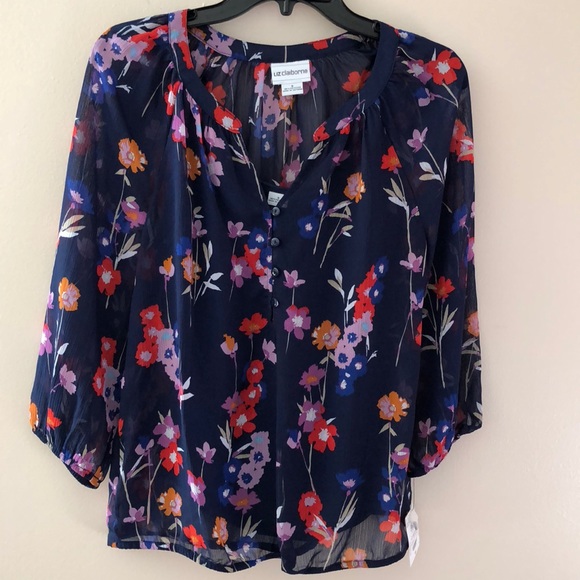 Liz Claiborne Tops - Liz Claiborne Fall Peasant Blouse Size S New